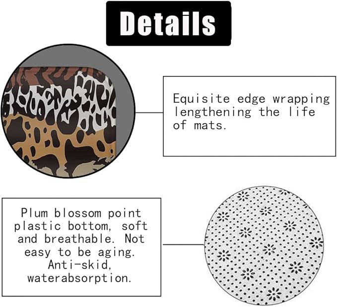 4PCS Leopard Print Shower Curtain Set, African Safari Stripes Tiger Zebra Crocodile Cow Cheetah Print Bathroom Decor, Waterproof Fabric Shower Curtain Non-slip Bath Mat Toilet Rug, Animal Skin