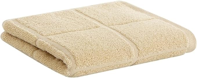 3 Pack Cotton Towels with Hem & Hang Loop, Honeycomb Weave, Thick Face Hand Towels for Home(Light Brown)