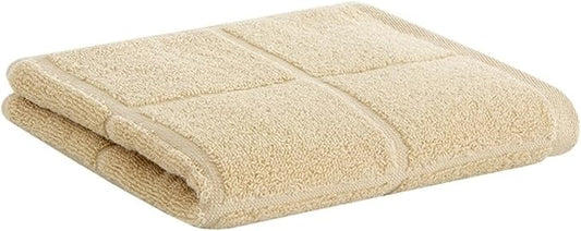 3 Pack Cotton Towels with Hem & Hang Loop, Honeycomb Weave, Thick Face Hand Towels for Home(Light Brown)