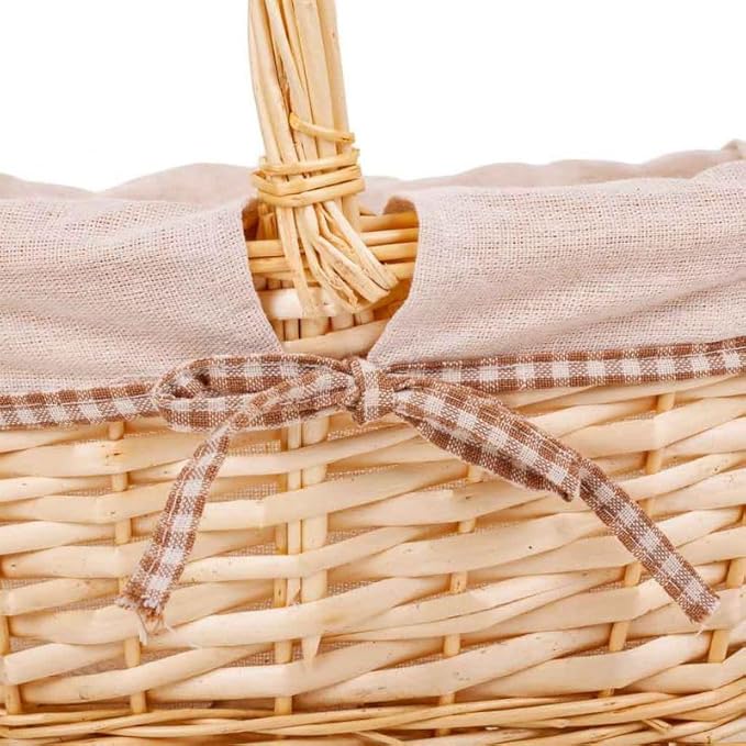 Wicker Lined Baskets Set 3 Pieces