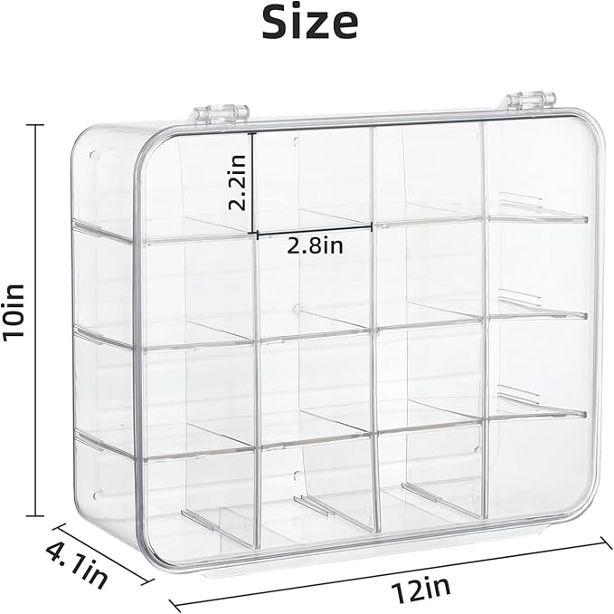 Tie Organizer Dividers Box, 16 Compartment Sock Underwear Drawer Organizer with Lid, Removable Divided Drawer Wardrobe Storage Box for Tie, Bra Storage (16-Cell)