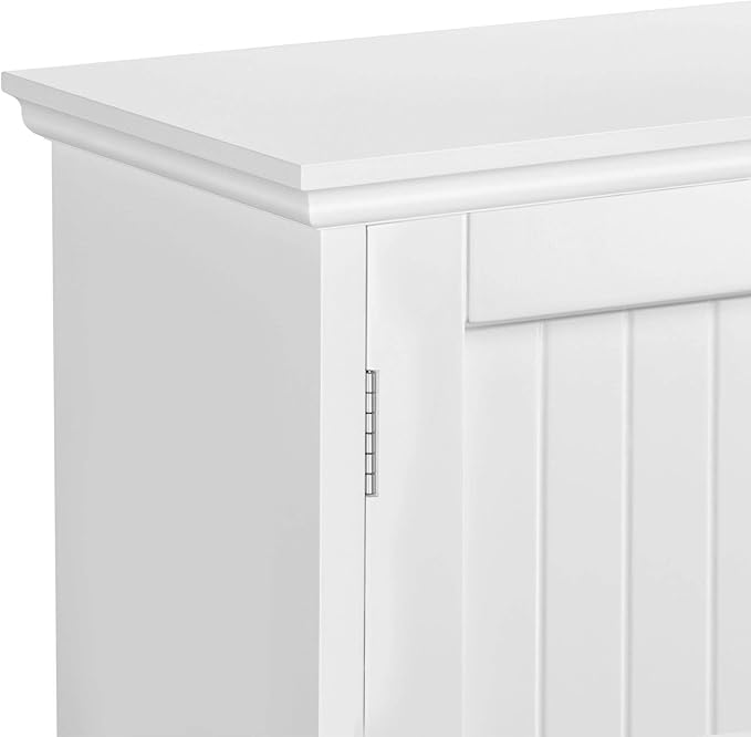 Topeakmart Over The Toilet Storage, Toilet Rack with Adjustable Shelf and Double Doors for Bathroom, 3 Shelves, White