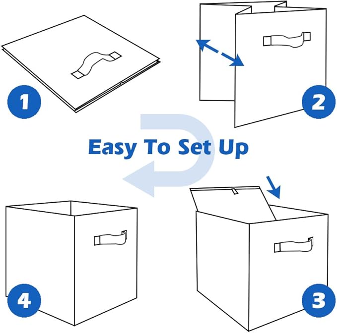 ShellKingdom Foldable Fabric Storage Cubes And Cloth Organizer Drawer For Closet And Toys, 6 Pack (6 Colors)