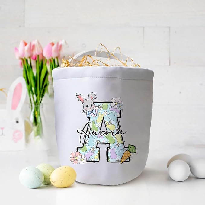 callie Personalized Easter Basket Stuffers, Custom Initial and Name on Basket Stuffers, Easter Bonus Gifts Brithday Gifts for Family Son Daughter (Floral Easter)