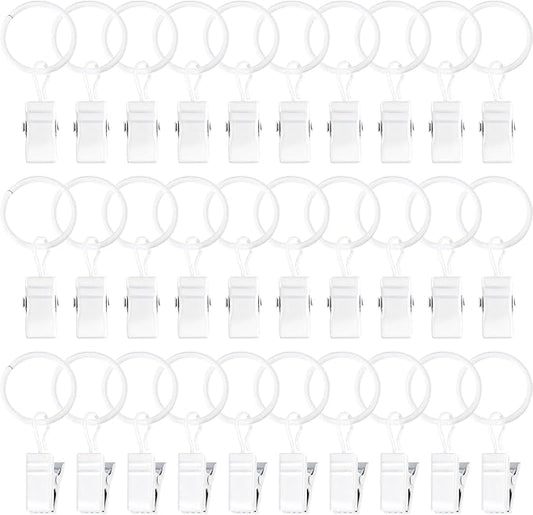 POVETIRE 30 Metal Rings Hooks, Hanging Baby Headband Brackets Metal Clips - Bow Manager Clips - Baby Bibs Manager Clips - Wall Decoration for Kindergarten Newborn Girls and Boys' Rooms