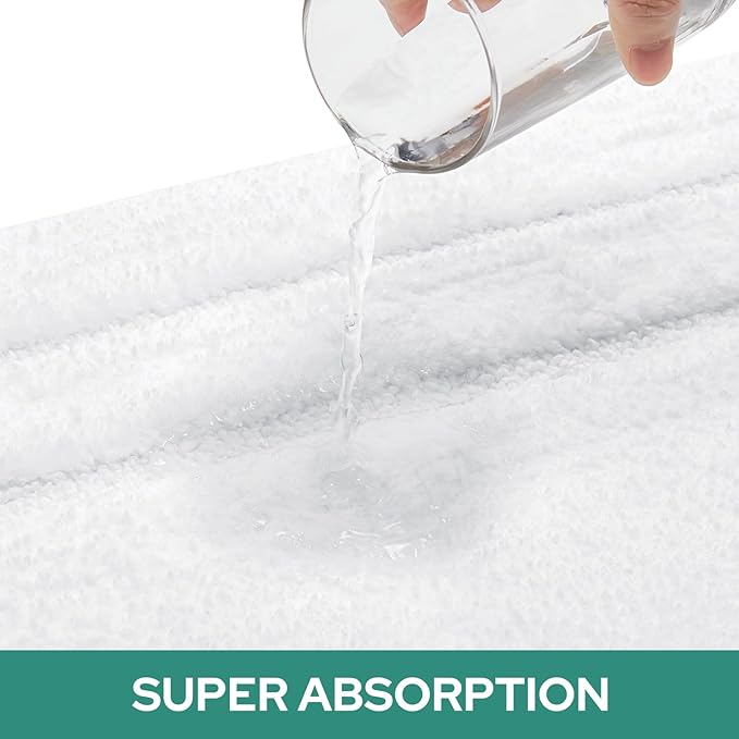 HOMEIDEAS Bathroom Rugs Sets 3 Piece, Super Soft and Absorbent Non Slip Microfiber Toilet Bath Mat with U-Shaped (White)
