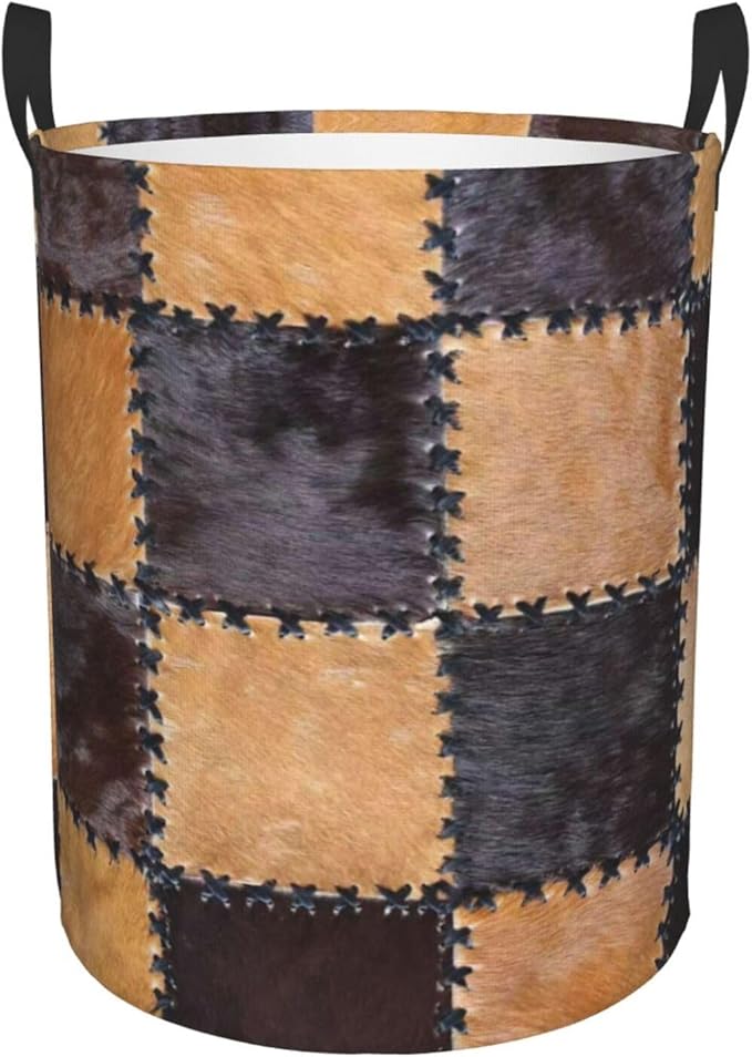 Western Laundry Basket Cow Decor,Waterproof Laundry Hamper Cow Print Room Decor Collapsible Laundry Baskets With Handles,Toy/Clothes Storage Basket For Home Bedroom Bathroom Decor