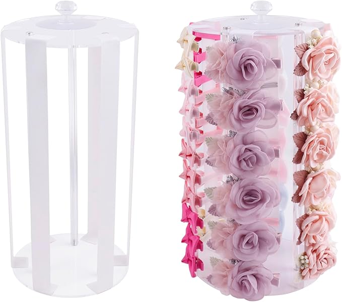 OOSAKU Headband Holder Bow Organizer for Girls,Baby Hair Clips Storage Stand, Hair Accessory Organizer Rack for Baby Newborn Infant Toddler Kids (YT-BXZ-9-bai)
