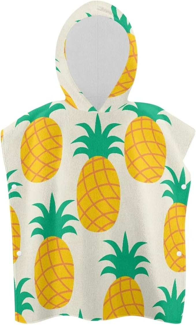 Hooded Bath Towel Poncho for Babies Toddler Infant Ultra Absorbent Pineapple Kids Hooded Beach Bath Towel Bathroom Beach Swim Supplies