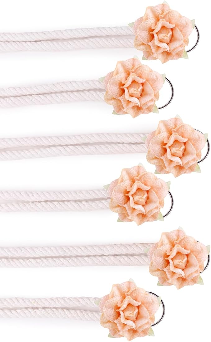cherrboll Flower Hair Bow Organizer for Baby Girls, 6PCS Floral Hair Clips Holder Headband Hair Accessories Wall Hanging Organizers Storage for Toddler Room Nursery Decor