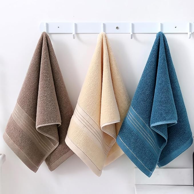 2 Pack Hand Towels for Bathroom - 100% Cotton Decorative Soft & Highly Absorbent Towel Set for Face, Spa, Gym, Kitchen, Hotel, 13x30 Inch (Brown - 2 Pack)