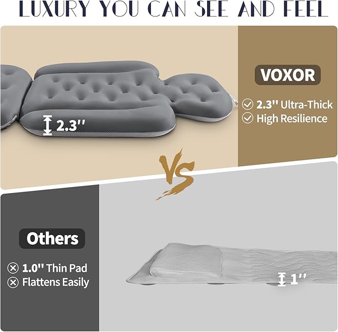 Full Body Bath Pillow for Bathtub, Thick Bathtub Cushion with Laundry Bag, Luxury Tub Pillow for Bath for Headrest Neck and Back Support Gray 51" x 16"
