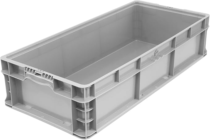 Hudson Exchange 32 x 15 x 7.5" (1 Pack) Straight Wall Handled Storage Container Tote, Gray
