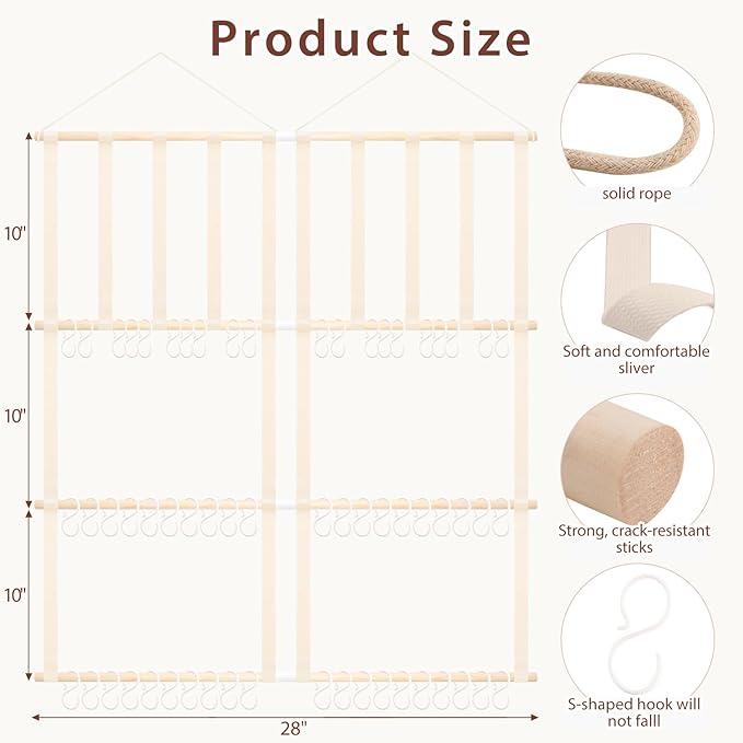 POVETIRE Headband Holder Hair Bows Organizer for Girls,Baby Headbands Hair Accessories Organizer Storage Wall Hanging Decor for Nursery Girls Room