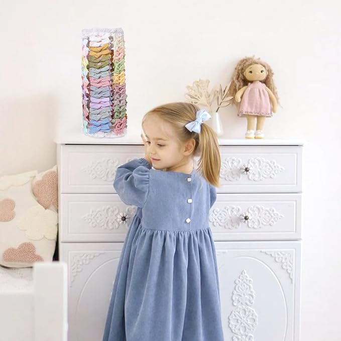 POVETIRE Bow Holder for Girls Hair Bows,360 Rotation Hair Bow Organizer, Hair Clips Stand Hair Accessories Rack Display Decors Baby Nursery Toddler Girls Room