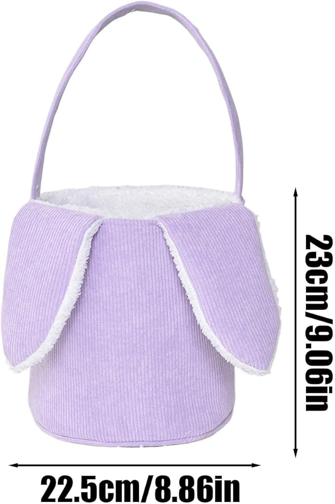 Bunny Egg Hunt Easter Bucket Plush | Easter Bucket Bags With Rabbit Ears,Bunny Ears Baskets For Kids,Easter Bunny Basket,Candy Storage Decorations With Rabbit Ears For Boys Girls