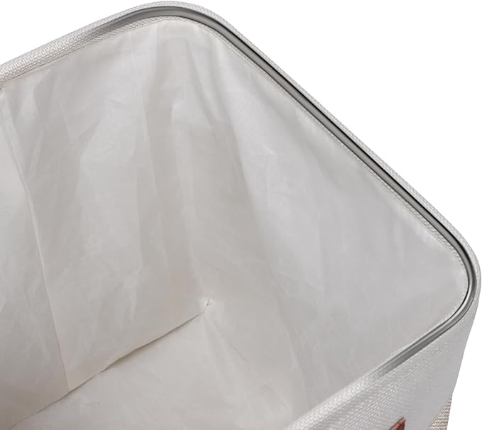 Kntiwiwo Fabric Storage Cubes 10.5”x10.5”x11” Cube Storage Bins for Closet Organizers and Storage Shelves Foldable Storage Bin with Handles, Set of 6, Beige