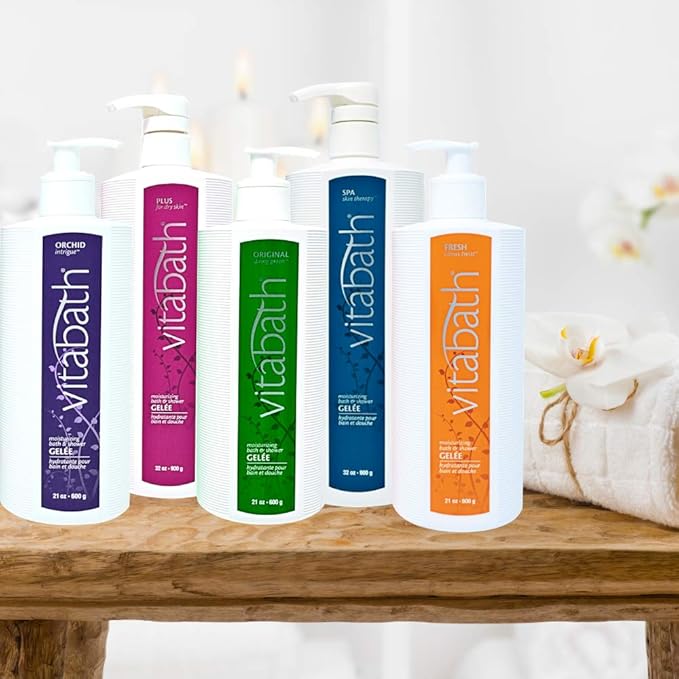 Vitabath Spa Skin Therapy Moisturizing Bath & Shower Gel Wash Nourishing Replenishing Oils Deeply Hydrate Dry Skin - Reviving Body Cleanser & Foaming Gelee Bath - Cruelty-Free - 32 oz