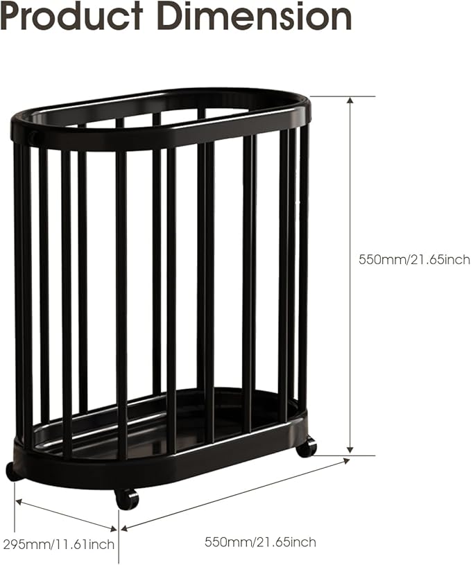 Rolling Laundry Basket with Wheels, Portable Hamper