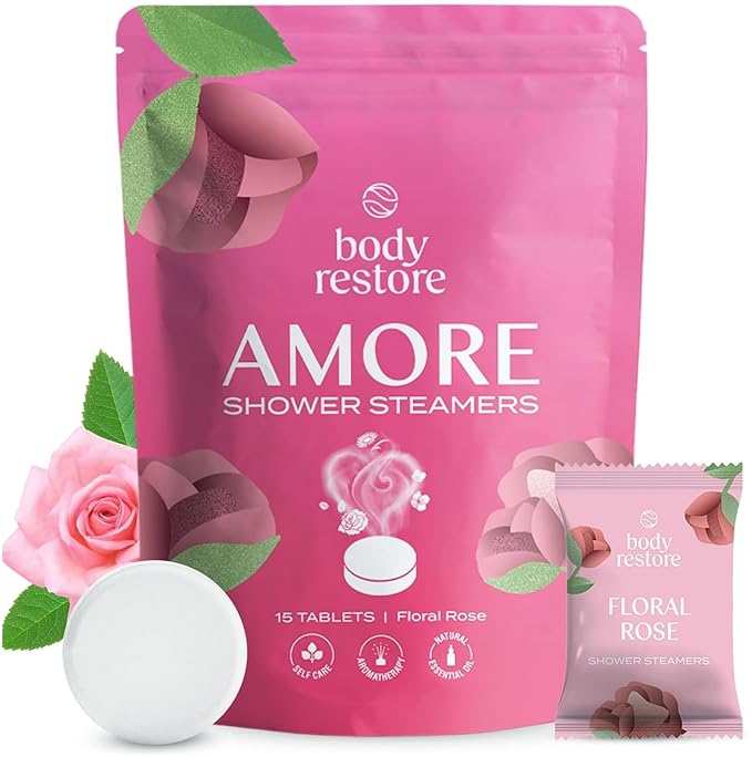 Body Restore Bath Bombs Aromatherapy 15 Pack - Birthday Gifts for Women, Men, Travel Essentials, Stress Relief, Relaxation, Self Care - Rose