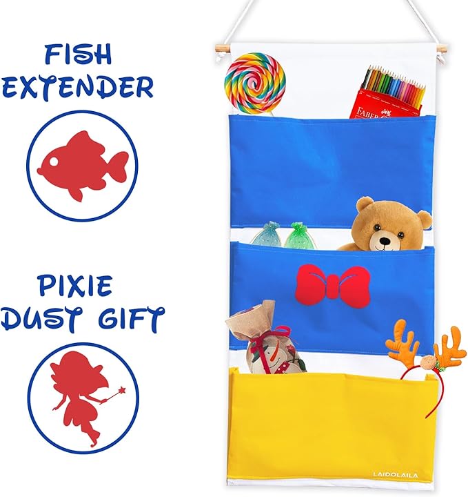 Fish Extender for Disney Cruise, 3-Pocket Hanging Organizer,Cruise Door Gift Holder，Must Have with Pixie Dust Gift Holder (2025 Edition)