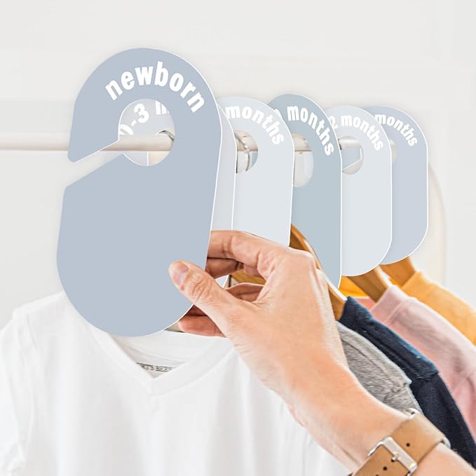 8 Pack Baby Closet Dividers – Pure Green Nursery Organizer for Baby Clothes 0-24 Months, Closet Size Markers, Baby Clothing Organizer for Nursery (Blue)