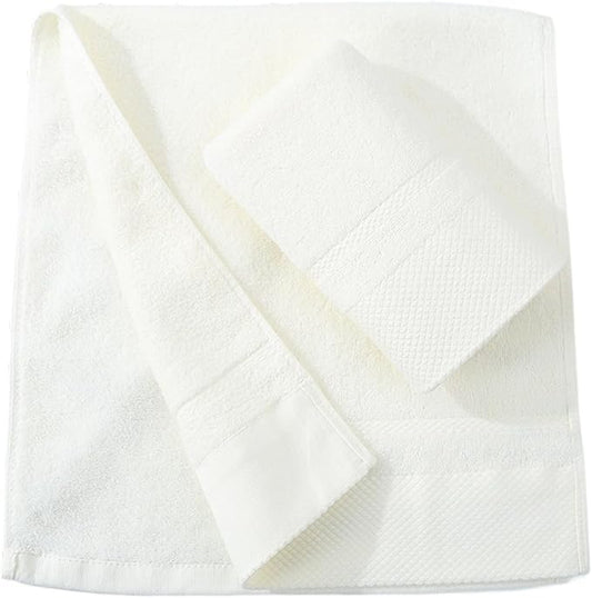3 Pack Cotton Towels, Thick 40s Yarn Face Bath Towels, Absorbent & Soft for Home(White)