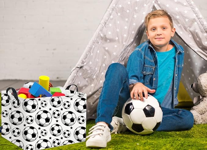 HIYAGON Rectangular Ball Easter Basket Baby Kids Storage Basket for Boys Dinosaur Room Decor Cute Toy Storage Organizer Bins Bedroom(Sports)