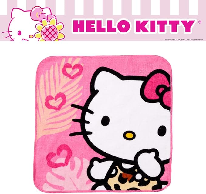 Hello Kitty Kids Bath/Pool/Beach Soft Absorbent Cotton Terry Towel with Washcloth 2 Piece Set, 50 in x 25 in, (Officially Licensed Product) by Franco