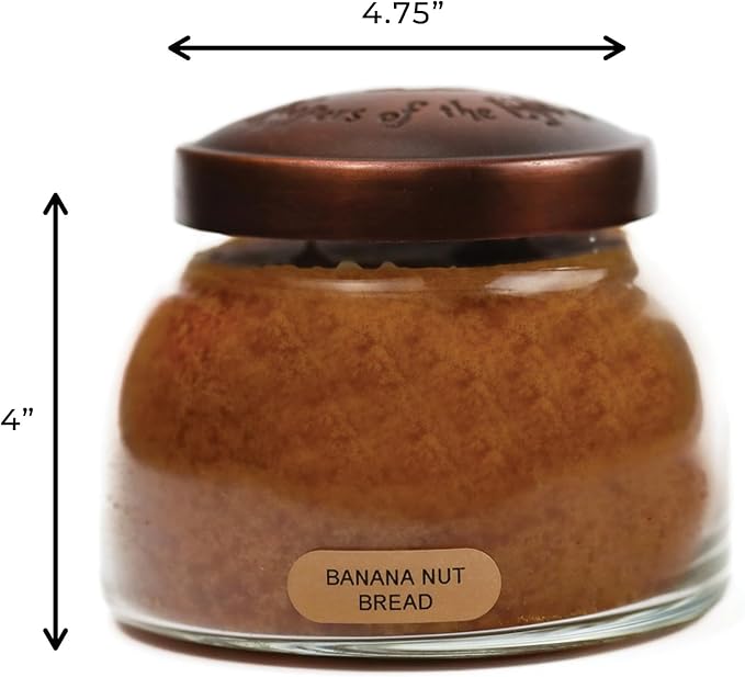 A Cheerful Giver - Banana Nut Bread Mama Scented Glass Jar Candle (22oz) with Lid & True to Life Fragrance Made in USA