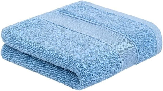 3-Pack Soft Cotton Bath Towels, Absorbent Face Towels and Washcloths(Blue)