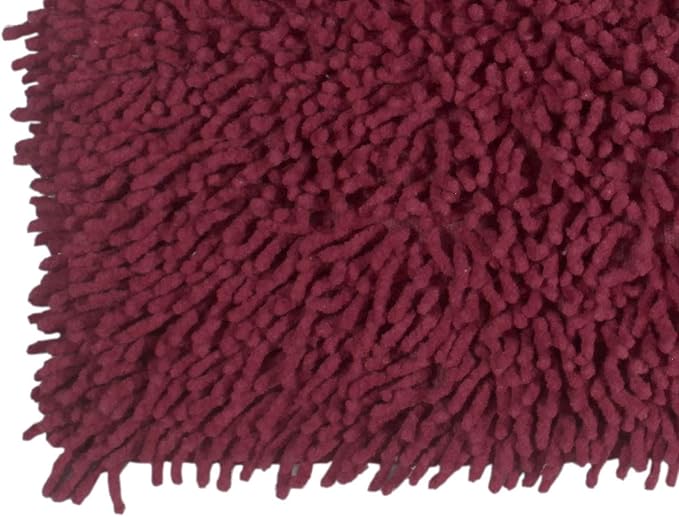 Home Weavers Fantasia Bath Rug 100% Cotton Bathroom Rugs Set, Bathroom Décor, Washable Rug, Extra Soft and Absorbent Bath Rug, Kitchen Mat, Bath Mat Set, Bath Floor Mat Non Slip, 30" Round, Red