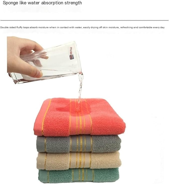 3-Pack Cotton Towels, Soft and Absorbent Face & Bath Towels, Solid Colors with Embroidery(Green)