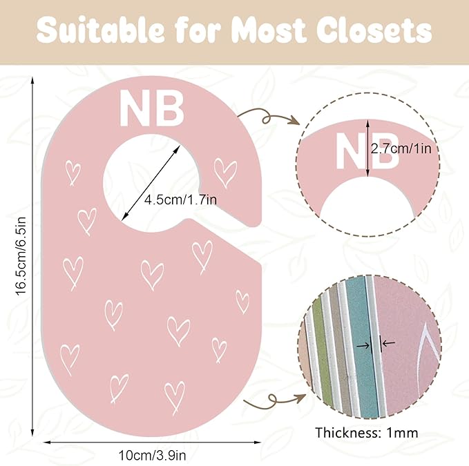 Baby Closet Dividers, Baby Clothes Dividers for Closet, Clothes Organizer for Nursery Closets Decor, Divider Hangers for Sorting 8 Sizes from Newborn to 12+ Months