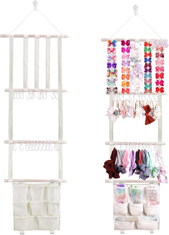 OOSAKU Headbands Holder for Girls Baby Hair Accessories Organizer Storage Wall Hanging Decor for Toddler Girls Room Wall Door Closet Hair Bows Organizer