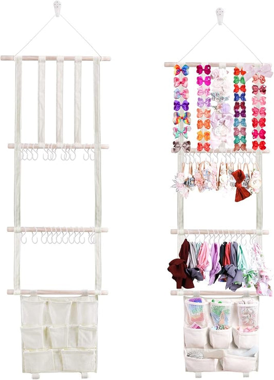 OOSAKU Headbands Holder for Girls Baby Hair Accessories Organizer Storage Wall Hanging Decor for Toddler Girls Room Wall Door Closet Hair Bows Organizer