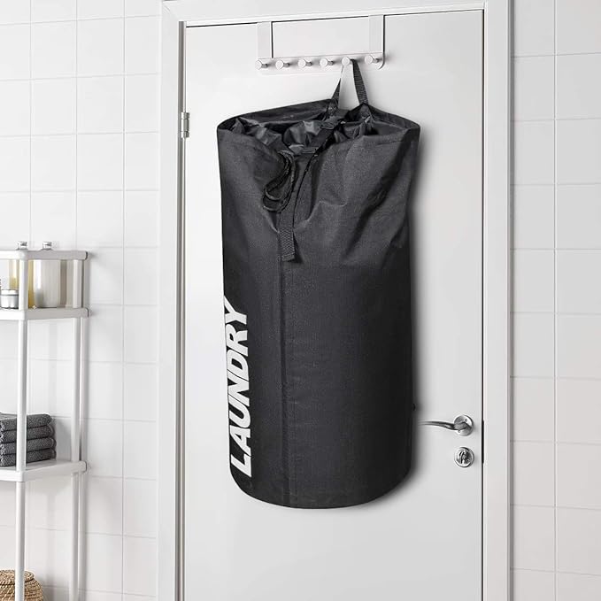 Chrislley 106L Extra Large Laundry Hamper with Drawstring Dorm Room Backpack Laundry Bag Collapsible Laundry Basket for College Students Travel Day Trip（Black）