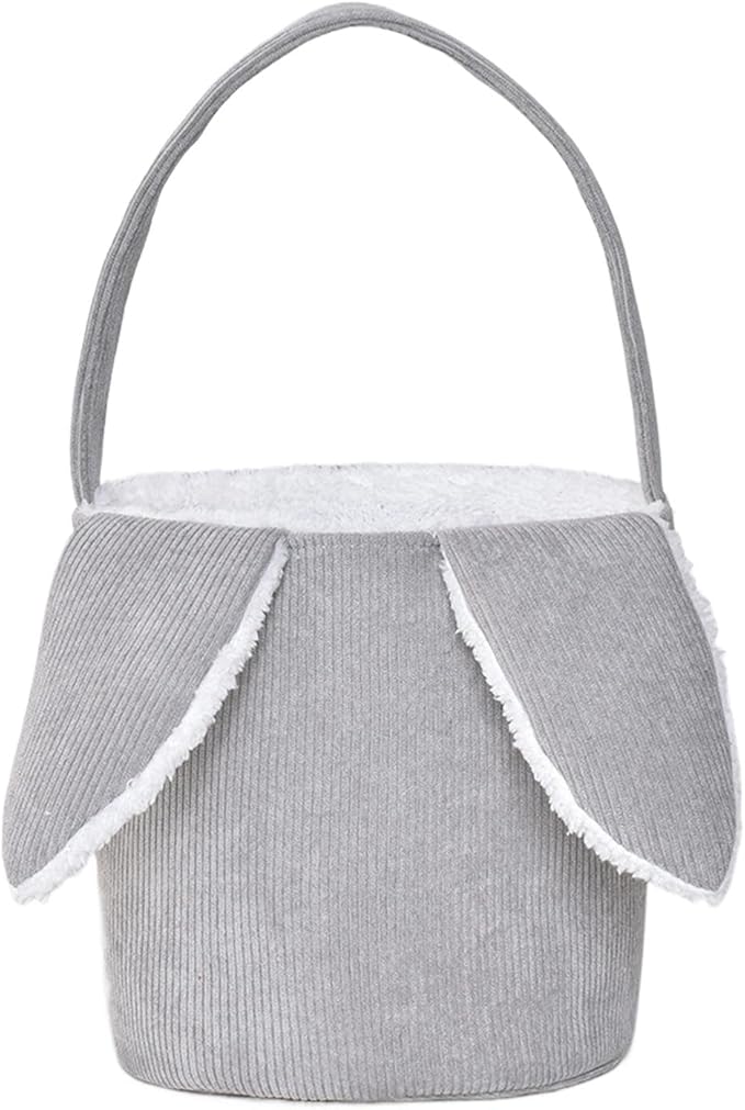 Bunny Egg Hunt Easter Bucket Plush | Easter Bucket Bags With Rabbit Ears,Bunny Ears Baskets For Kids,Easter Bunny Basket,Candy Storage Decorations With Rabbit Ears For Boys Girls