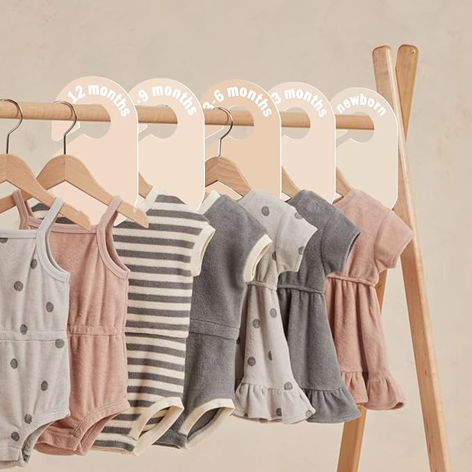 baby closet dividers-double sided clothes organizer for newborn to 24 months size closthes neutral closet organizer for baby girl boy， baby clothes dividers for closet for nursery room decor