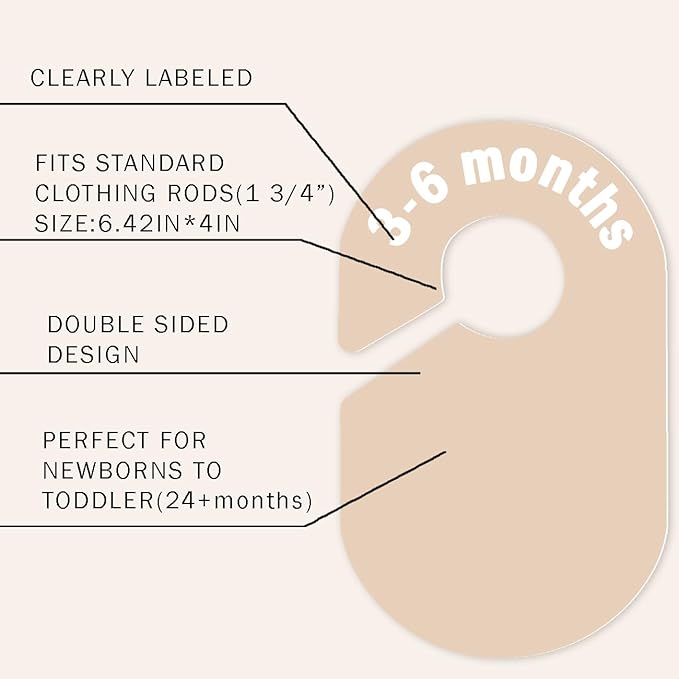 baby closet dividers-double sided clothes organizer for newborn to 24 months size closthes neutral closet organizer for baby girl boy， baby clothes dividers for closet for nursery room decor