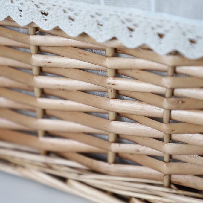 Rectangular Wicker Storage basket&bins container, Organizer Box, Kingwillow Art & Craft (Small)