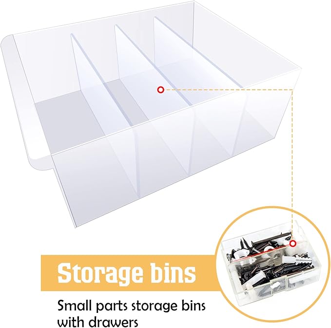 Yookeer 32 Pack 4.25 x 2 In Drawer Dividers for Storage Bins Plastic Storage Hardware Cabinet Dividers for Teacher Toolbox, Small Parts Organizer, Screw Organizer