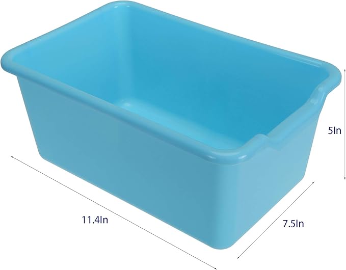 WUWEOT 16 Pack Cubby Bins Classroom Toys Bins, Plastic Books Storage Bins, Easy-to-Grip Stackable Crafts Organizer for Classroom, Nursery, Playrooms And Home Organization