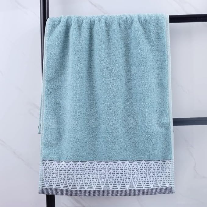 3 Pack Leaf Print Hand Towels, Decorative Cotton Soft & Highly Absorbent Towels Set for Bathroom, Face Spa, Kitchen, 13 x 30 Inches (Blue Beige Pink - 3 Pack)