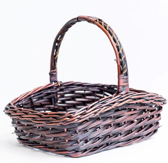 Willow with Brown Handle Basket