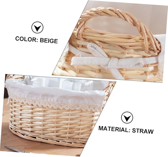 Woven Storage Basket for Desktop Organization Handcrafted Natural Beige Basket for Toys Cosmetics and Snacks Stylish Home Office Decor and Practical Storage