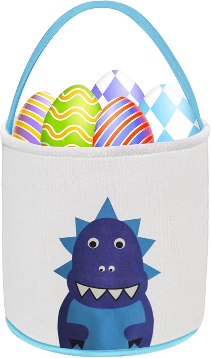 Leesgel Easter Gifts Baskets, Dinosaur Easter Basket for Kids, Easter's Egg Hunt Baskets with Handle Easter's Buckets Easter's Party Supplies Easter Basket Essentials Gifts Bags Toys