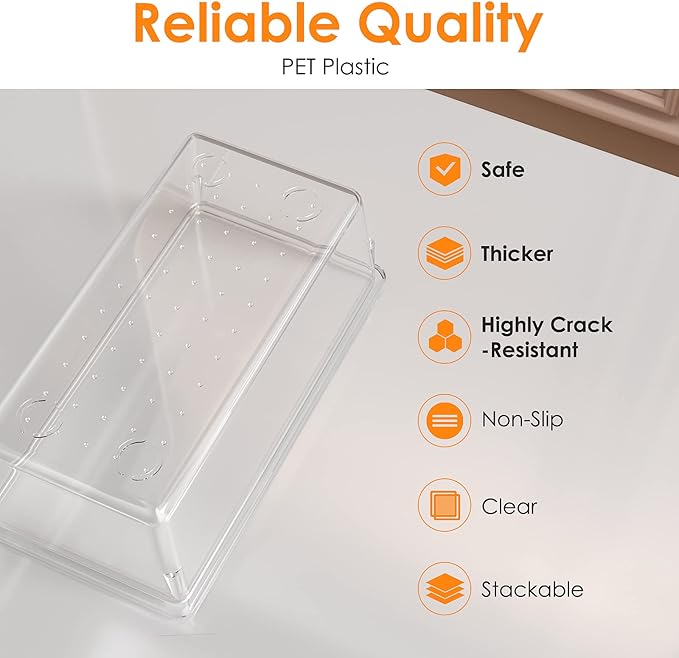 25 PCS Clear Plastic Drawer Organizer Set, Non-Slip/Crack Bathroom Vanity Drawer Organizer Trays Dividers, Versatile Storage Bins for Makeup, Jewelry and Office, Desk, Bathroom, Bedroom, Kitchen