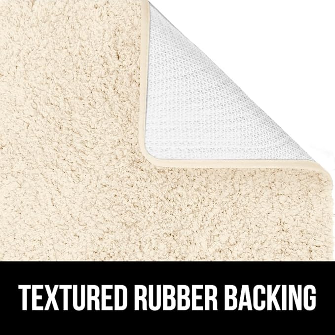 GORILLA GRIP Bathroom Rugs, Ultra Soft Absorbent Mat, Thick Plush Bath Rug, Machine Washable, Microfiber Quick Dry, Mats for Shower, Bathtub and Floor, Home Decor Accessories, 24x17, Ivory