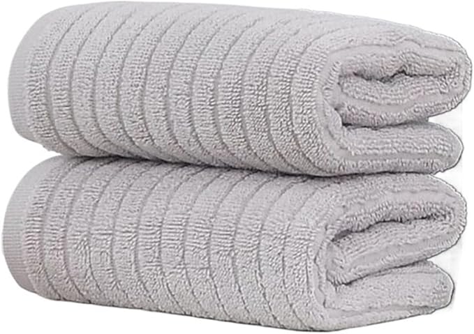 3-Piece Pure Cotton Towel Set, Thick and Soft, Absorbent for Bath and Face, Minimal Shedding, (Grey)